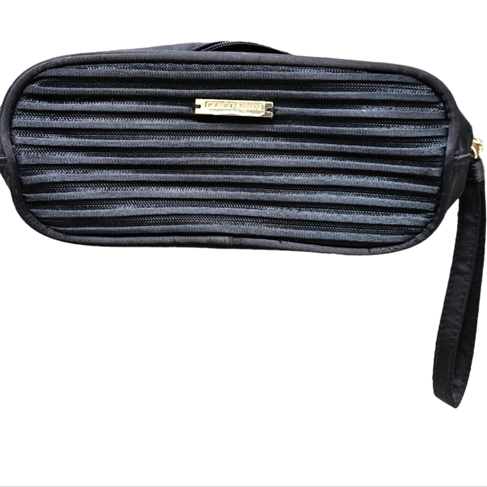 NEW Giorgio Armani small black beauty case 3.5"×8"×2"